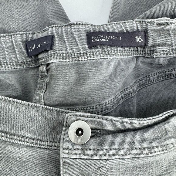 J Jill Authentic Fit Slim Ankle Jeans Womens Plus 16 Stretch Gray cropped 36x22 - Picture 4 of 5